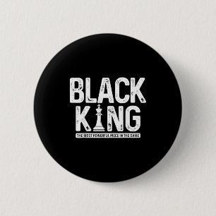 Badge Rond 5 Cm Mois de l'histoire des Noirs roi d'échecs noir hom