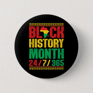 Badge Rond 5 Cm Mois De L'Histoire Noire 247365 Chemise Afrique Po