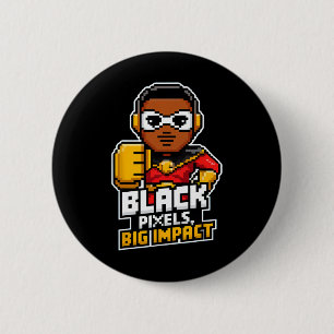 Badge Rond 5 Cm Mois de l'histoire noire Africain Noir Afro Boy Vi