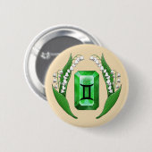 Badge Rond 5 Cm Mois de naissance Mai Gemini (Devant & derrière)