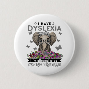 Badge Rond 5 Cm Mois de sensibilisation à la dyslexie Cadeaux de 