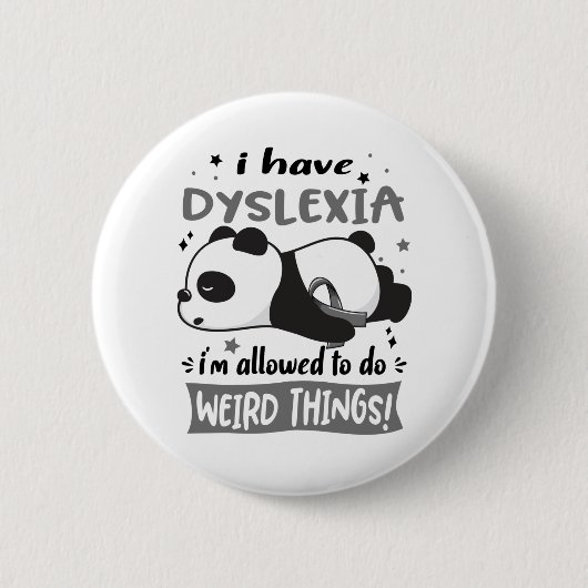 Badge Rond 5 Cm Mois de sensibilisation à la dyslexie Cadeaux de r (Devant)