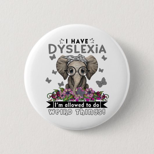 Badge Rond 5 Cm Mois de sensibilisation à la dyslexie Cadeaux de r (Devant)
