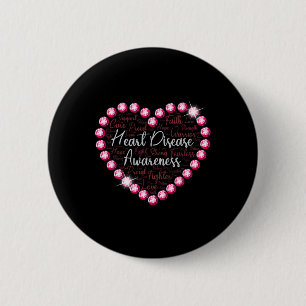 Badge Rond 5 Cm Mois de sensibilisation à la maladie cardiaque Sou