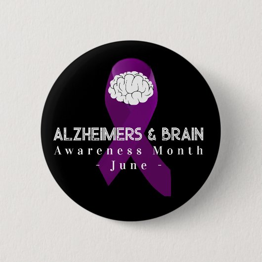 Badge Rond 5 Cm Mois de sensibilisation à la maladie d'Alzheimer e (Devant)