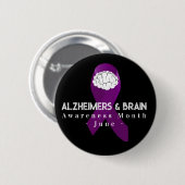 Badge Rond 5 Cm Mois de sensibilisation à la maladie d'Alzheimer e (Devant & derrière)