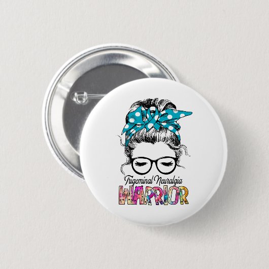 Badge Rond 5 Cm Mois de sensibilisation à la neuralgie Trigeminal  (Devant & derrière)