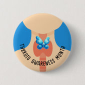 Badge Rond 5 Cm Mois de sensibilisation à la thyroïde (Devant)