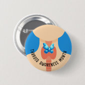 Badge Rond 5 Cm Mois de sensibilisation à la thyroïde (Devant & derrière)