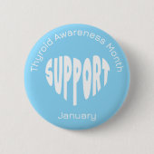 Badge Rond 5 Cm Mois de sensibilisation à la thyroïde bleu clair (Devant)