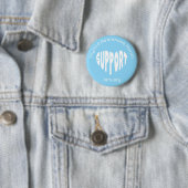Badge Rond 5 Cm Mois de sensibilisation à la thyroïde bleu clair (En situation)