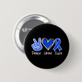 Badge Rond 5 Cm Mois de sensibilisation à l'Alopécie Ruban bleu Pe (Devant & derrière)