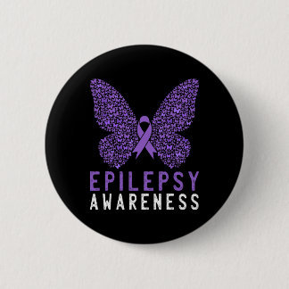 Badge Rond 5 Cm Mois de sensibilisation à l'épilepsie papillon Rib
