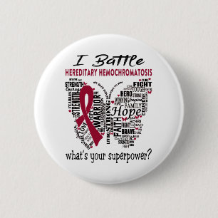 Badge Rond 5 Cm Mois de sensibilisation à l'hémochromatose hér