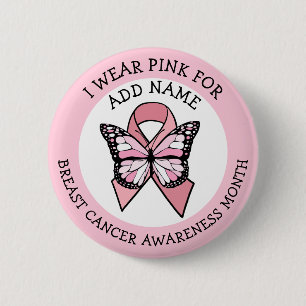 Badge Rond 5 Cm Mois de sensibilisation au cancer du sein rose per