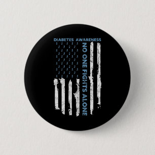 Badge Rond 5 Cm Mois de sensibilisation au diabète Guerrier du dra