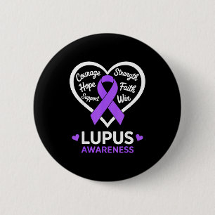 Badge Rond 5 Cm mois de sensibilisation au lupus du cœur ruban vio