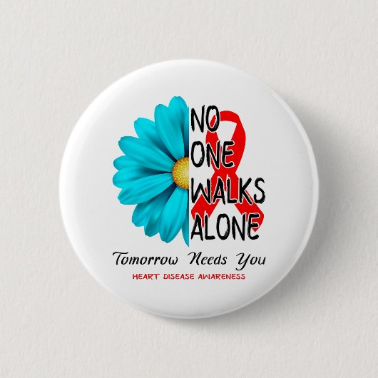 Badge Rond 5 Cm Mois de sensibilisation aux maladies cardiovascula (Devant)