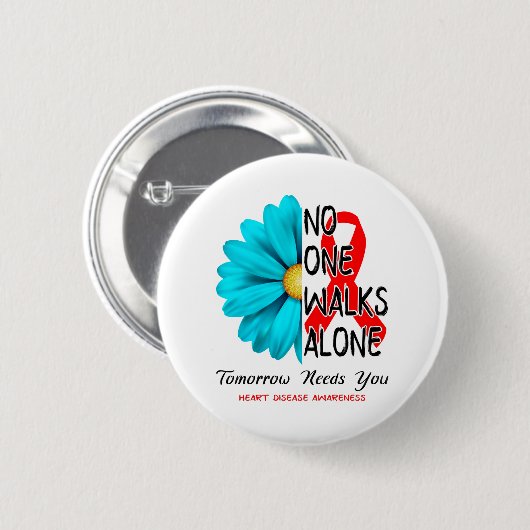 Badge Rond 5 Cm Mois de sensibilisation aux maladies cardiovascula (Devant & derrière)