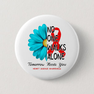 Badge Rond 5 Cm Mois de sensibilisation aux maladies cardiovascula