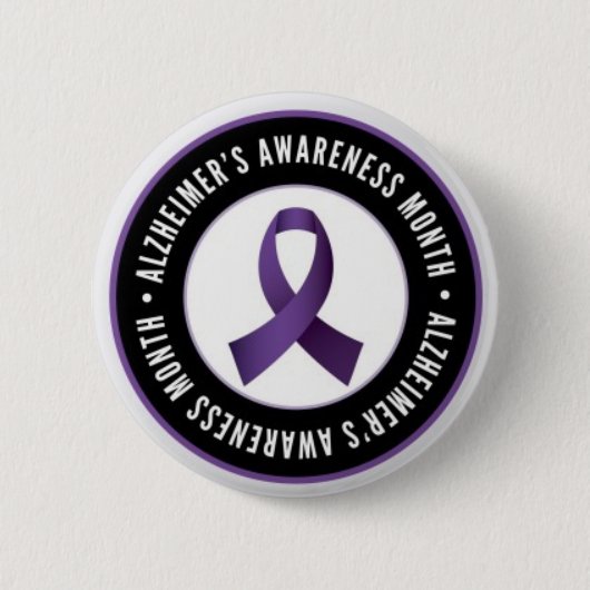 BADGE ROND 5 CM MOIS DE SENSIBILISATION D'ALZHEIMER (Devant)