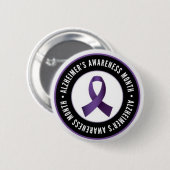 BADGE ROND 5 CM MOIS DE SENSIBILISATION D'ALZHEIMER (Devant & derrière)