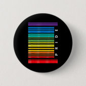 Badge Rond 5 Cm Mois de sensibilisation LGBT Code barre Pride Pans (Devant)