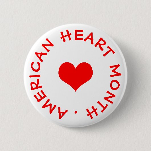Badge Rond 5 Cm Mois du coeur américain (Devant)