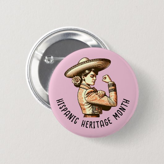 Badge Rond 5 Cm Mois du patrimoine hispanique (Devant & derrière)