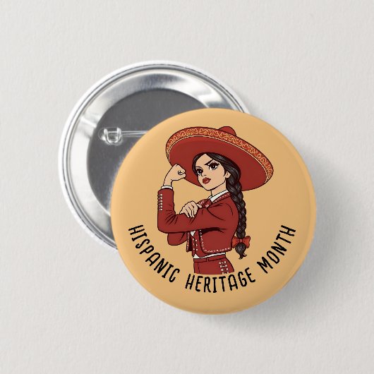 Badge Rond 5 Cm Mois du patrimoine hispanique Mariachi (Devant & derrière)