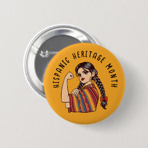 Badge Rond 5 Cm Mois du patrimoine hispanique Sarape