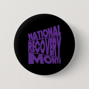 Badge Rond 5 Cm Mois national de récupération Conception de la typ