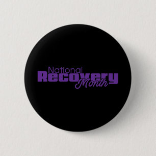 Badge Rond 5 Cm Mois national de rétablissement - Logo violet