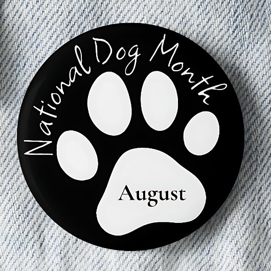 Badge Rond 5 Cm Mois national du chien d'août