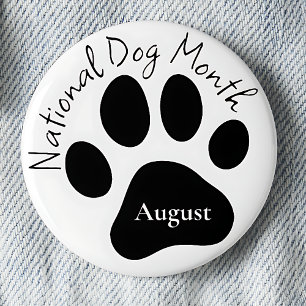 Badge Rond 5 Cm Mois national du chien d'août
