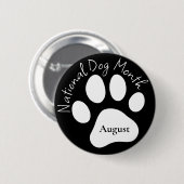 Badge Rond 5 Cm Mois national du chien d'août (Devant & derrière)