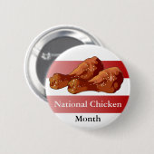 Badge Rond 5 Cm Mois national du poulet, poulet frit (Devant & derrière)