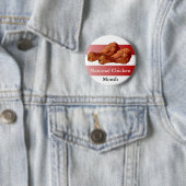 Badge Rond 5 Cm Mois national du poulet, poulet frit (En situation)
