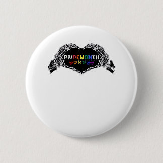 Badge Rond 5 Cm Mois Skeleton Heart Hands LGBTQIA
