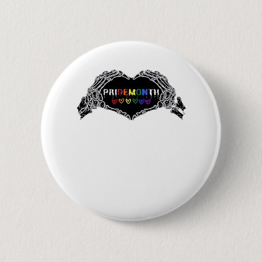 Badge Rond 5 Cm Mois Skeleton Heart Hands LGBTQIA (Devant)
