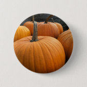 Badge Rond 5 Cm Moisson d'automne Orange Citrouilles (Devant)