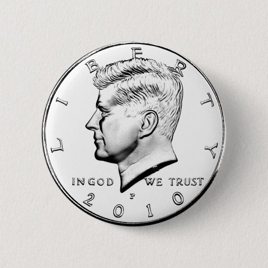BADGE ROND 5 CM MOITIÉ DE DOLLAR KENNETÉ (Devant)