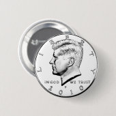 BADGE ROND 5 CM MOITIÉ DE DOLLAR KENNETÉ (Devant & derrière)