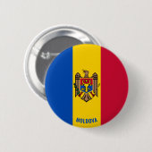 Badge Rond 5 Cm Moldavie Drapeau mignon Patriotique (Devant & derrière)