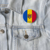 Badge Rond 5 Cm Moldavie Drapeau mignon Patriotique (En situation)