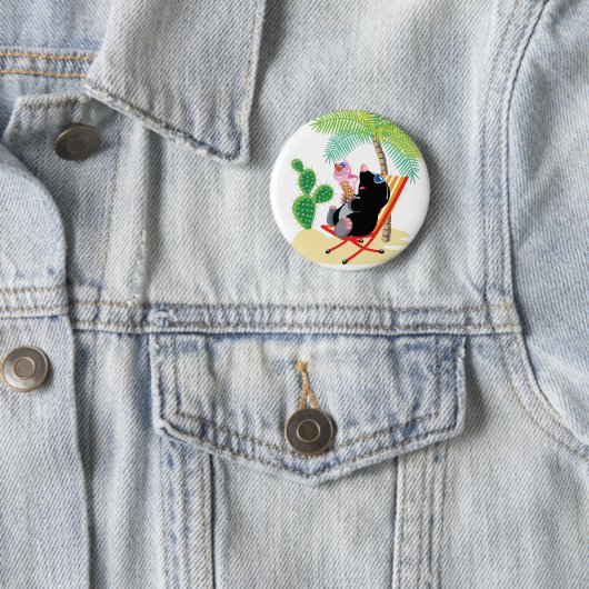 Badge Rond 5 Cm mole sur la plage (En situation)