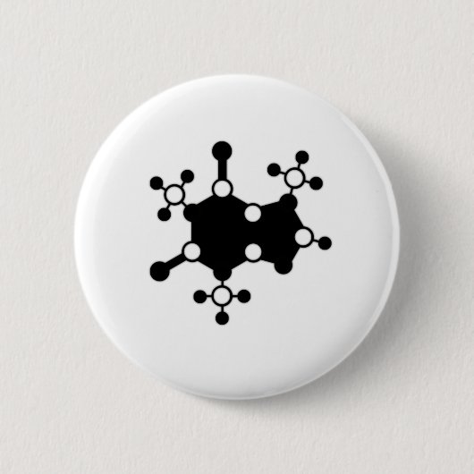 Badge Rond 5 Cm Molécule de caféine (Devant)