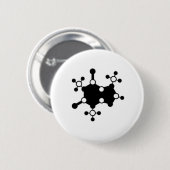 Badge Rond 5 Cm Molécule de caféine (Devant & derrière)