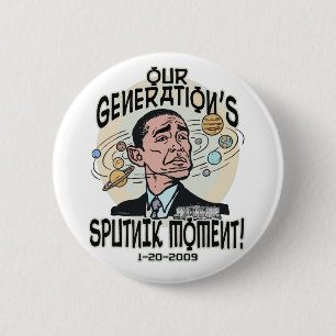 Badge Rond 5 Cm Moment drôle d'Obama Spoutnik