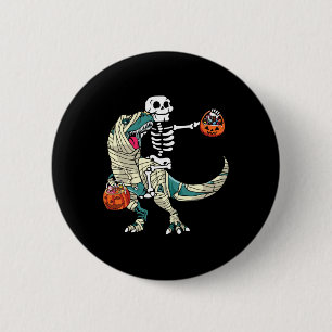 Badge Rond 5 Cm Momie de squelette à cheval Dinosaure T Rex Hallow